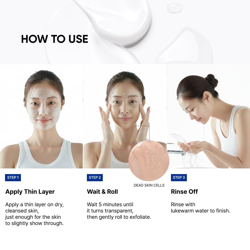 SAYNID MICROBIOME RENEWING CREAM MASK TRIAL KIT, Wash-off Cream, Soft Exfoliating Face Scrub Dead Skin Cells | 4.5g/0.15oz (3EA) - OzHealthStandard