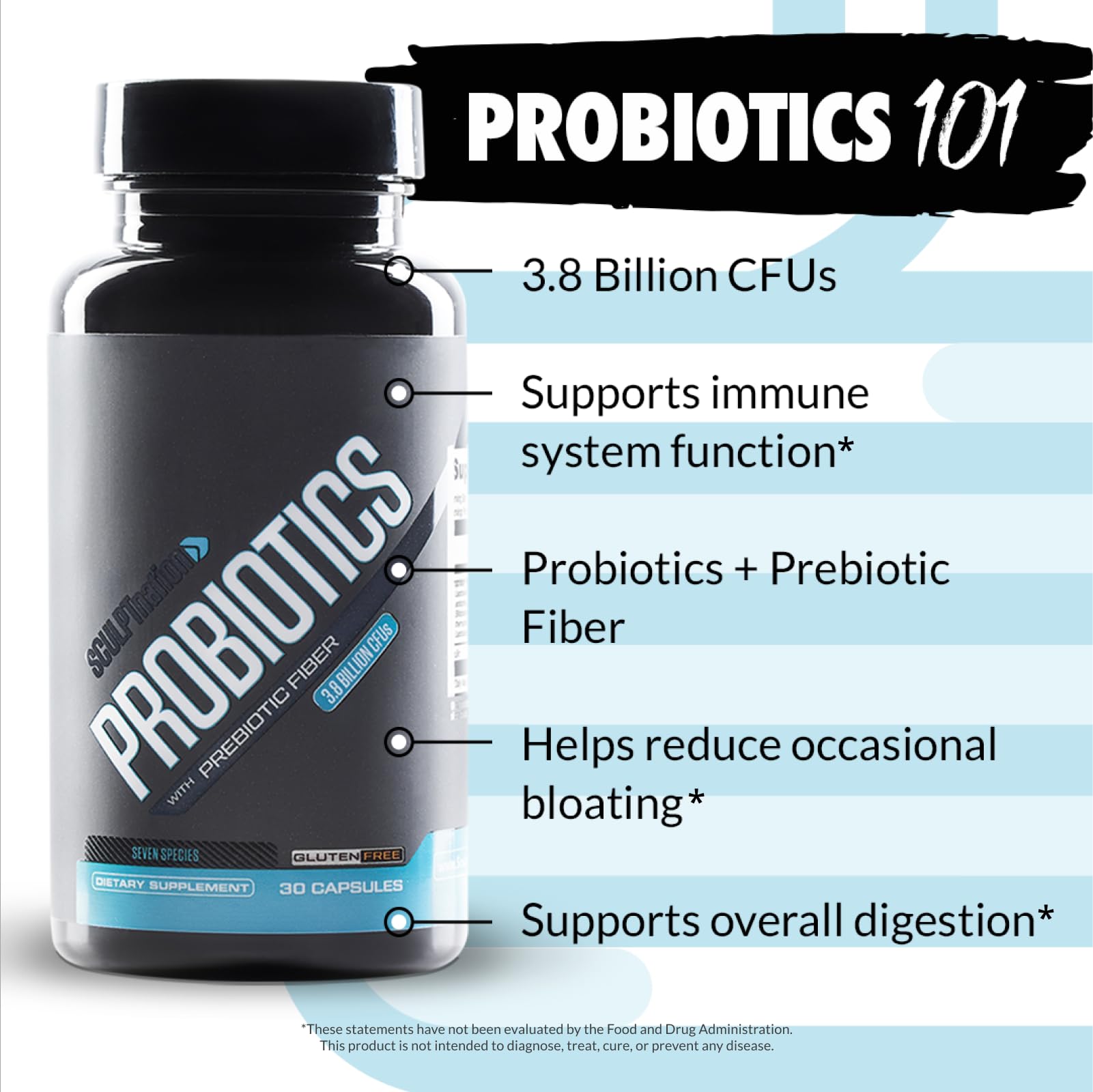 Sculpt Nation by V Shred Premium Probiotics - Digestive & Gut Health Support - Helps with Occasional Constipation, Gas and Bloating - 30-Day Supply - OzHealthStandard