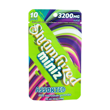 Shrumfuzed Miniz - Proprietary Nootropic Gummy 3200mg - Lion's Mane, Reishi, Chaga, Cordycep, and Proprietary Nootropic Mushroom Blend (10pk, Assorted) - OzHealthStandard