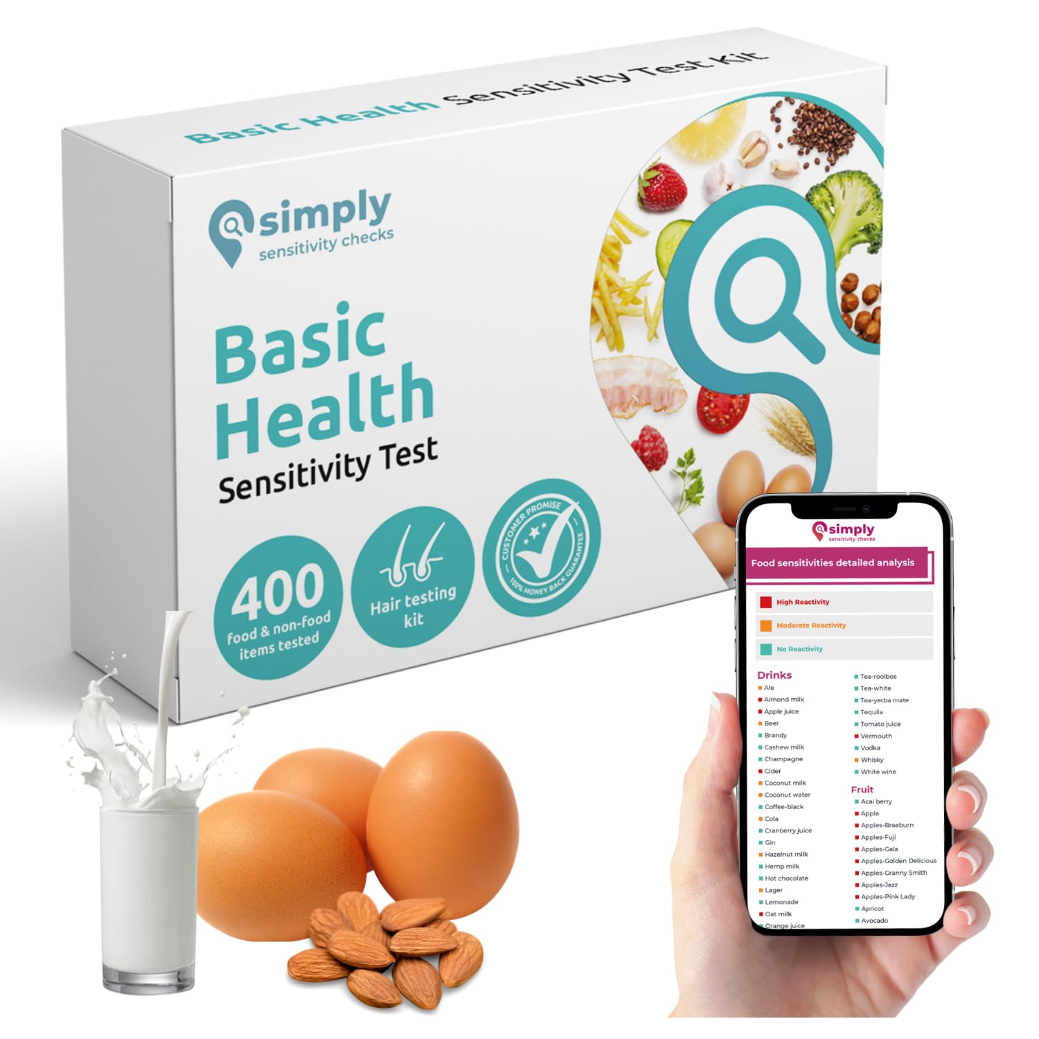Simply Sensitivity Checks 400+ Items Food Sensitivity Test Kit for Adults – Accurate At-Home Hair Strand Test for Gut Health, Digestion, Additives, Vitamins – Results in 3-5 Days - OzHealthStandard