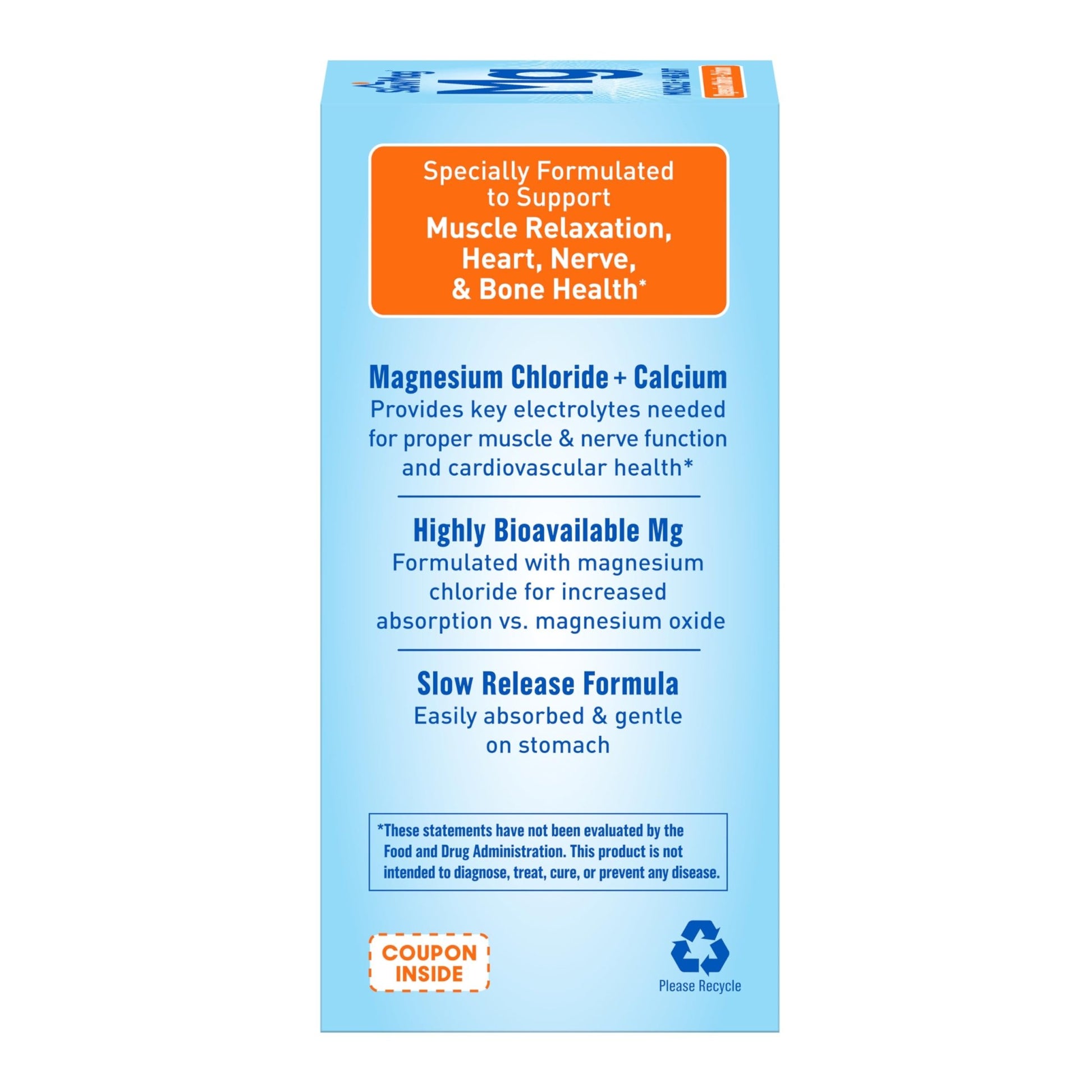 SlowMag Muscle & Heart Magnesium Chloride Supplement with Calcium, 120 Count, Supports Muscle Relaxation, Heart, Nerve & Bone Health, High Absorption - OzHealthStandard