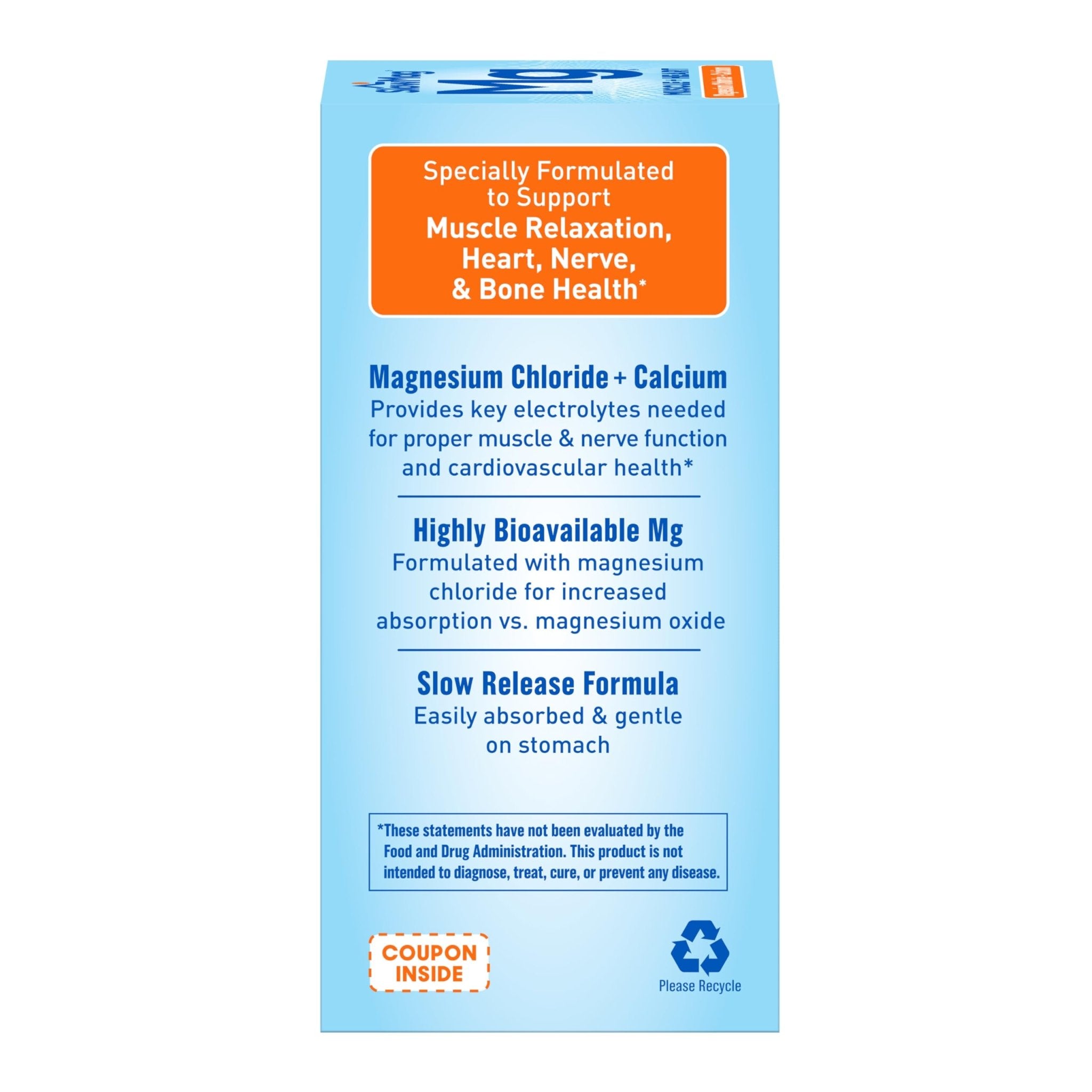 SlowMag Muscle & Heart Magnesium Chloride Supplement with Calcium, 120 Count, Supports Muscle Relaxation, Heart, Nerve & Bone Health, High Absorption - OzHealthStandard