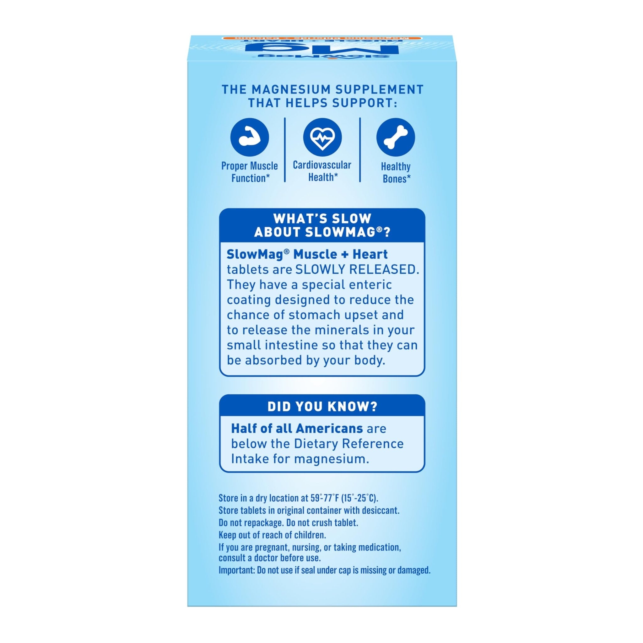 SlowMag Muscle & Heart Magnesium Chloride Supplement with Calcium, 120 Count, Supports Muscle Relaxation, Heart, Nerve & Bone Health, High Absorption - OzHealthStandard