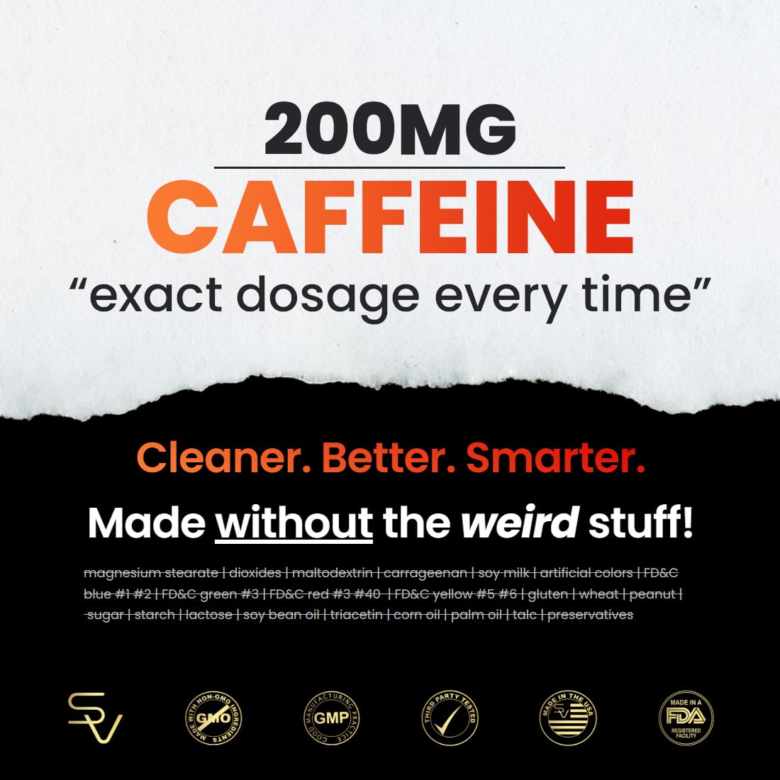 SmarterVitamins 200mg Caffeine Pills - MCT Oil from 100% Coconuts + 100mg L-Theanine, Energy and Focus - OzHealthStandard