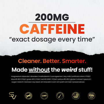 SmarterVitamins 200mg Caffeine Pills - MCT Oil from 100% Coconuts + 100mg L-Theanine, Energy and Focus - OzHealthStandard