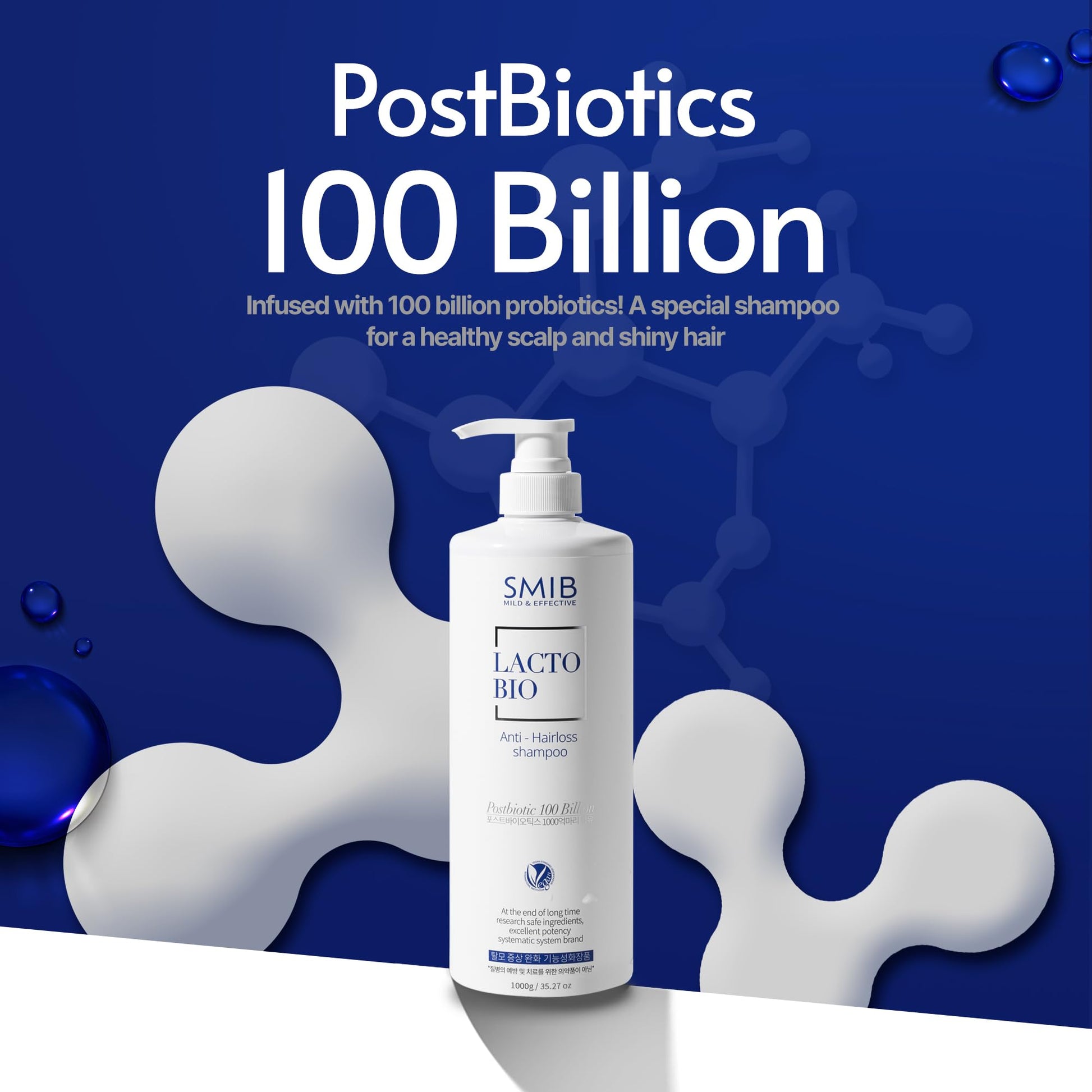 SMIB Lactobio Shampoo – With 100 Billion Postbiotics – For Fuller-Looking Hair and Scalp Care – Korean-Inspired Formula (35.27 oz) - OzHealthStandard