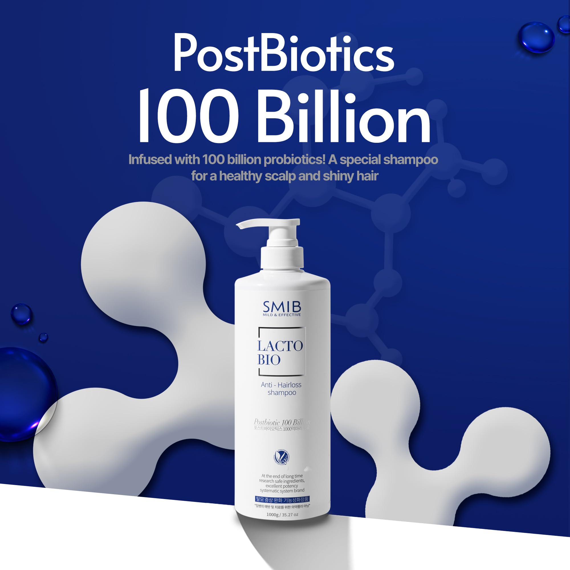 SMIB Lactobio Shampoo – With 100 Billion Postbiotics – For Fuller-Looking Hair and Scalp Care – Korean-Inspired Formula (35.27 oz) - OzHealthStandard