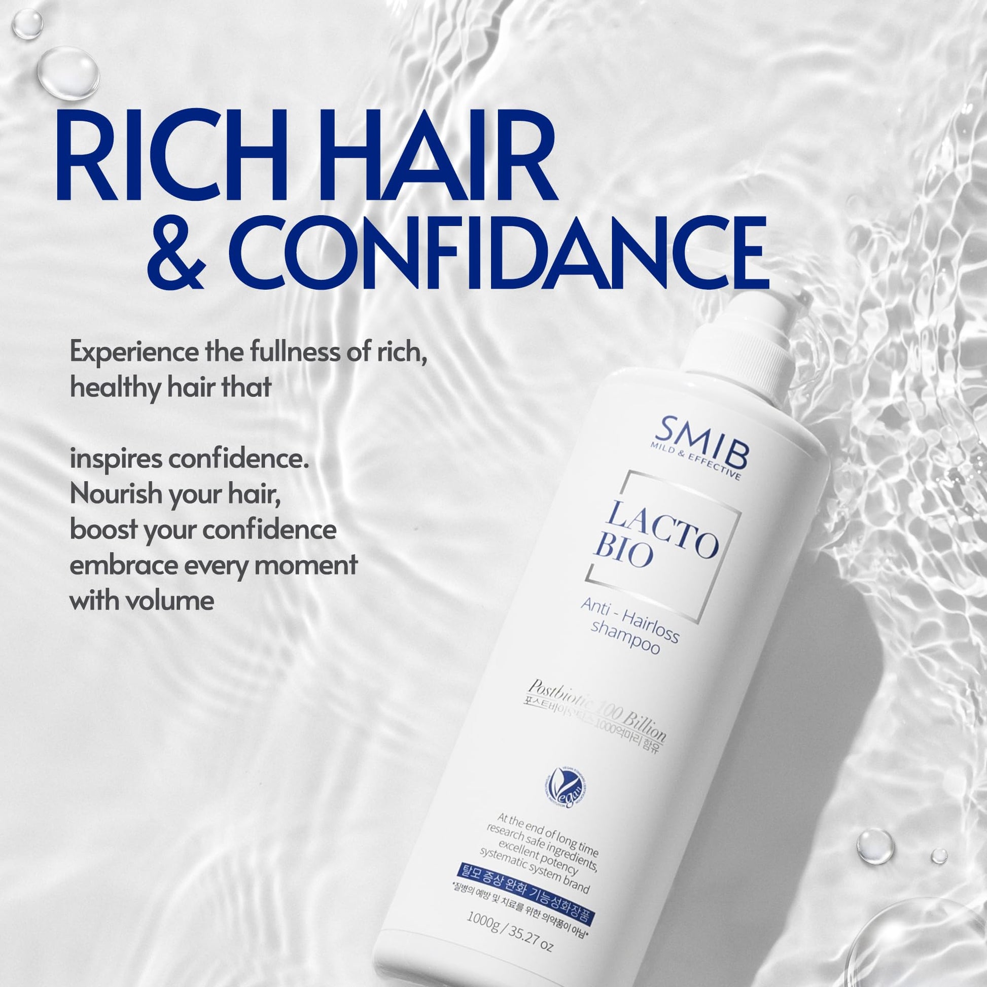 SMIB Lactobio Shampoo – With 100 Billion Postbiotics – For Fuller-Looking Hair and Scalp Care – Korean-Inspired Formula (35.27 oz) - OzHealthStandard