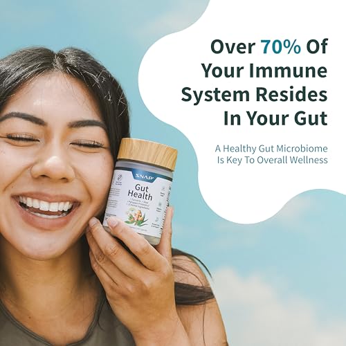 Snap Supplements Gut Health Lipase Supplement with Probiotics for Women & Men, Digestive Enzymes & Prebiotics - Turmeric, Aloe, Pylopass & Zinc, 50 Vegetarian Capsules - OzHealthStandard