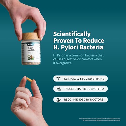 Snap Supplements Gut Health Lipase Supplement with Probiotics for Women & Men, Digestive Enzymes & Prebiotics - Turmeric, Aloe, Pylopass & Zinc, 50 Vegetarian Capsules - OzHealthStandard
