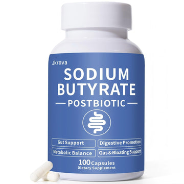 Sodium Butyrate, Butyrate Gut Health Supplement, Postbiotic for Gut, Stomach & Digestive, Support IBS, Leaky Gut, Gas & Bloat, Low Odor, 100 Vegan Capsules - OzHealthStandard
