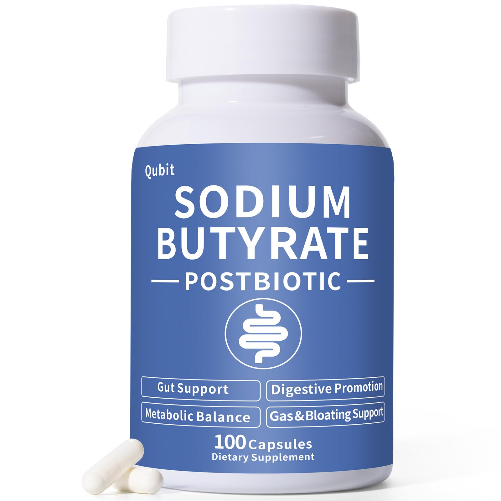 Sodium Butyrate Supplement – Postbiotic for Gut Health, Supports Digestion, IBS, Leaky Gut & Stomach Comfort – Low Odor, Easy to Swallow, No Side Effects – 100 Vegan Capsules - OzHealthStandard