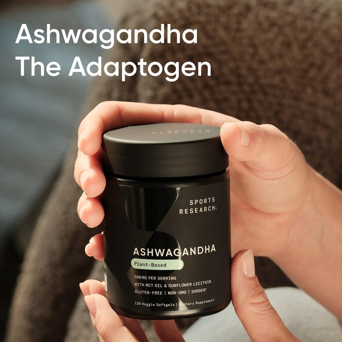 Sports Research® Ashwagandha Softgels with Coconut MCT Oil - Natural Adaptogen Made with Shoden® Ashwa for Relaxation, Calm & Sleep Support - Gluten Free & Vegan Friendly - 60 Count - OzHealthStandard