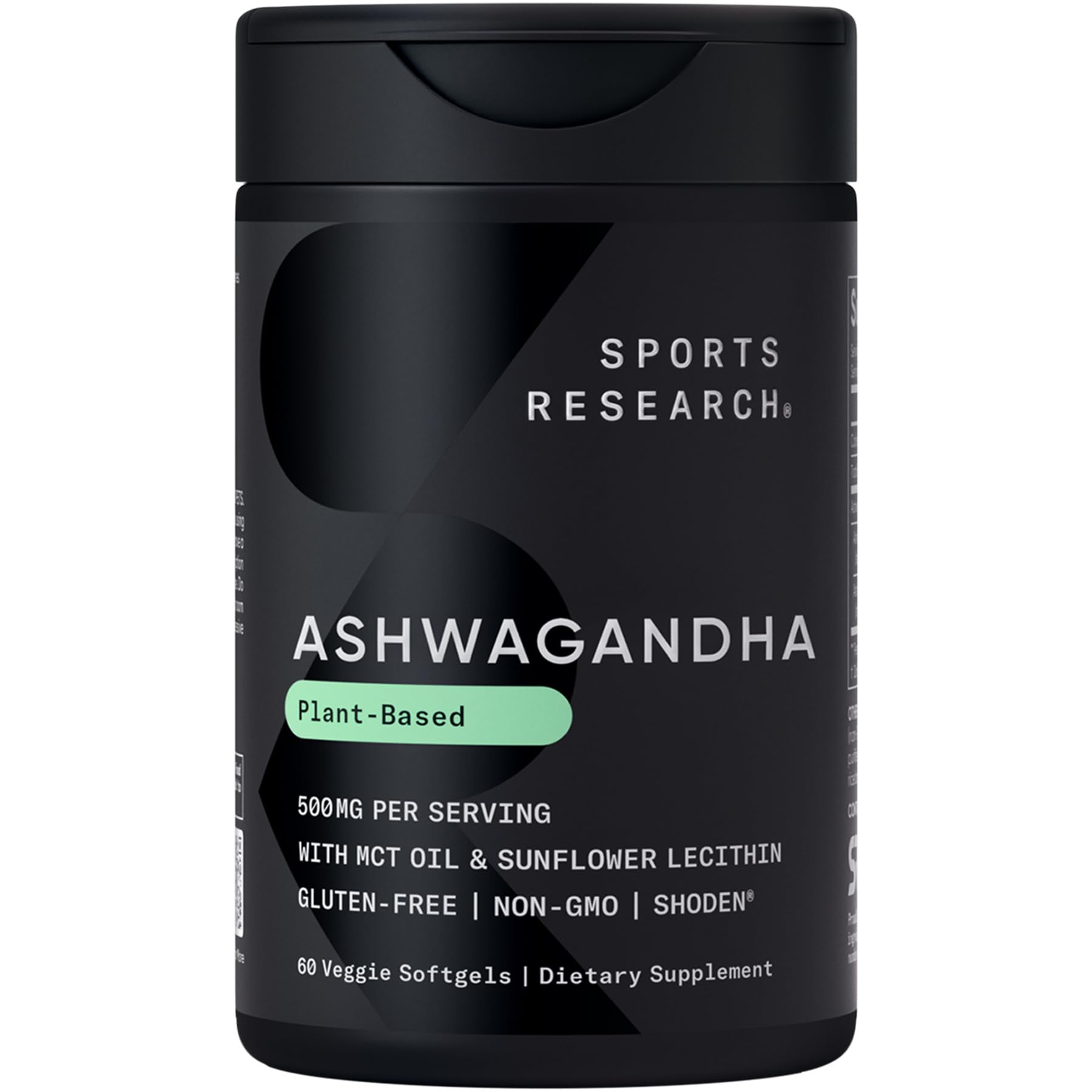 Sports Research® Ashwagandha Softgels with Coconut MCT Oil - Natural Adaptogen Made with Shoden® Ashwa for Relaxation, Calm & Sleep Support - Gluten Free & Vegan Friendly - 60 Count - OzHealthStandard