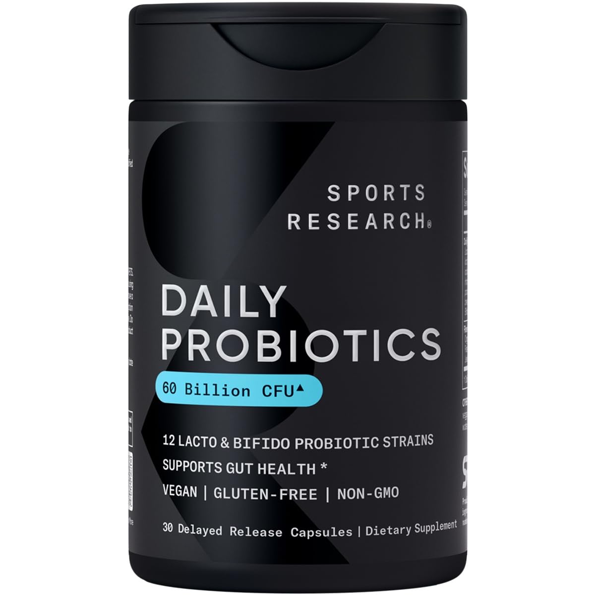 Sports Research Daily Probiotics with Prebiotics, 60 Billion CFU - Vegan Capsules for Gut Health & Digestive Support, Probiotics for Women & Men - OzHealthStandard