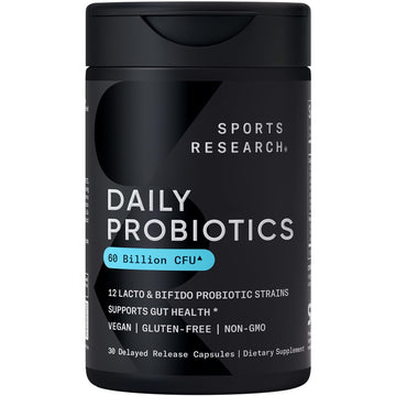Sports Research Daily Probiotics with Prebiotics, 60 Billion CFU - Vegan Capsules for Gut Health & Digestive Support, Probiotics for Women & Men - OzHealthStandard