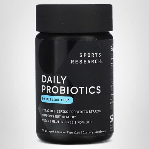 Sports Research Daily Probiotics with Prebiotics, 60 Billion CFU - Vegan Capsules for Gut Health & Digestive Support, Probiotics for Women & Men - OzHealthStandard