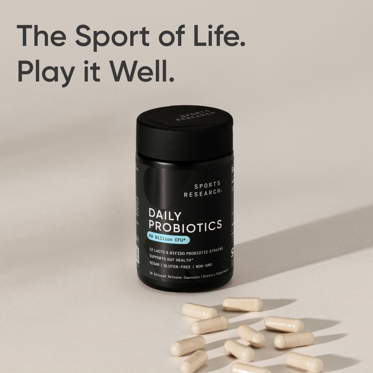 Sports Research Daily Probiotics with Prebiotics, 60 Billion CFU - Vegan Capsules for Gut Health & Digestive Support, Probiotics for Women & Men - OzHealthStandard
