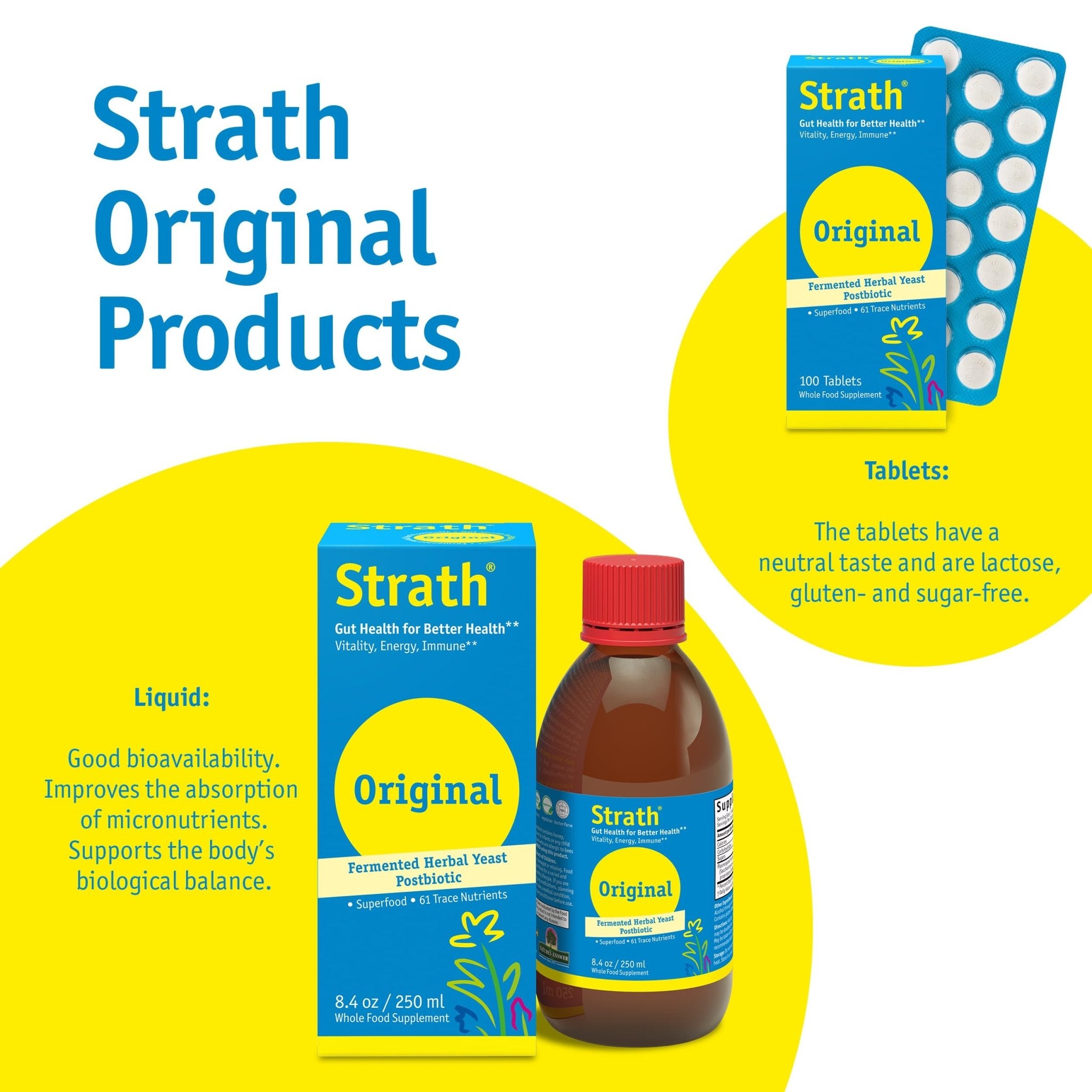 Strath Fermented Herbal Yeast Postbiotic - (8.4 Fl oz) Daily Nutritional Food Supplement Liquid | Supports Metabolism | Vegetarian | Lactose-Free | No Artificial Additives - OzHealthStandard