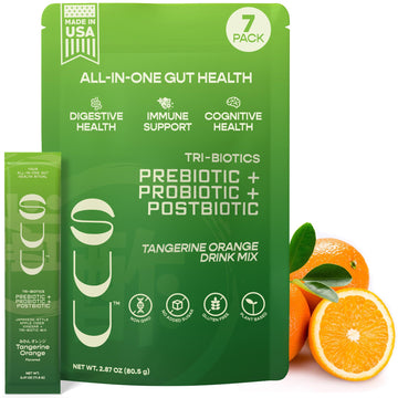 SUU Tribiotics - Prebiotic & Probiotic Drink Mix Packets for Gut Health & Digestive Health | Daily Probiotic, Cutting Mix & Immunity Supplement with Energy Support | Tangerine Orange (7-Pack) - OzHealthStandard