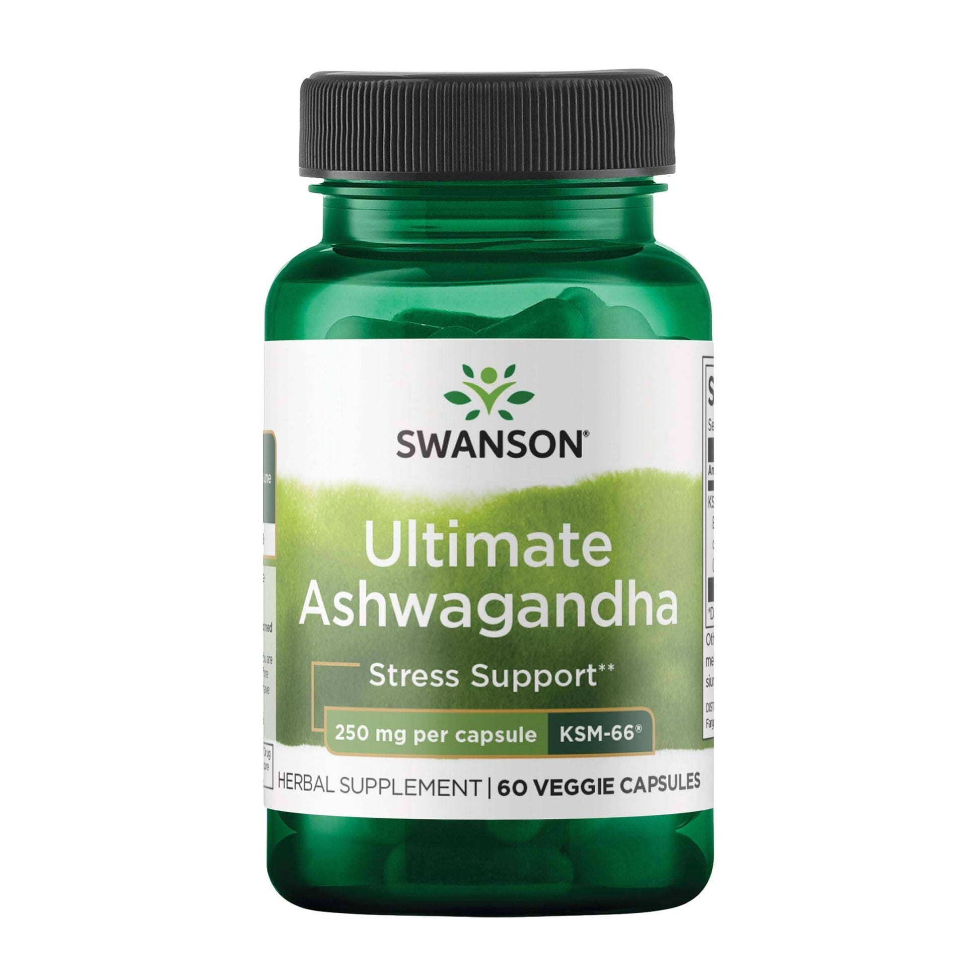 Swanson Ultimate Ashwagandha KSM-66 - Herbal Supplement Supporting Healthy Stress Levels & Relaxation - Natural Formula to Promote a Calm & Relaxed Mindset - (60 Veggie Capsules, 250mg Each) - OzHealthStandard