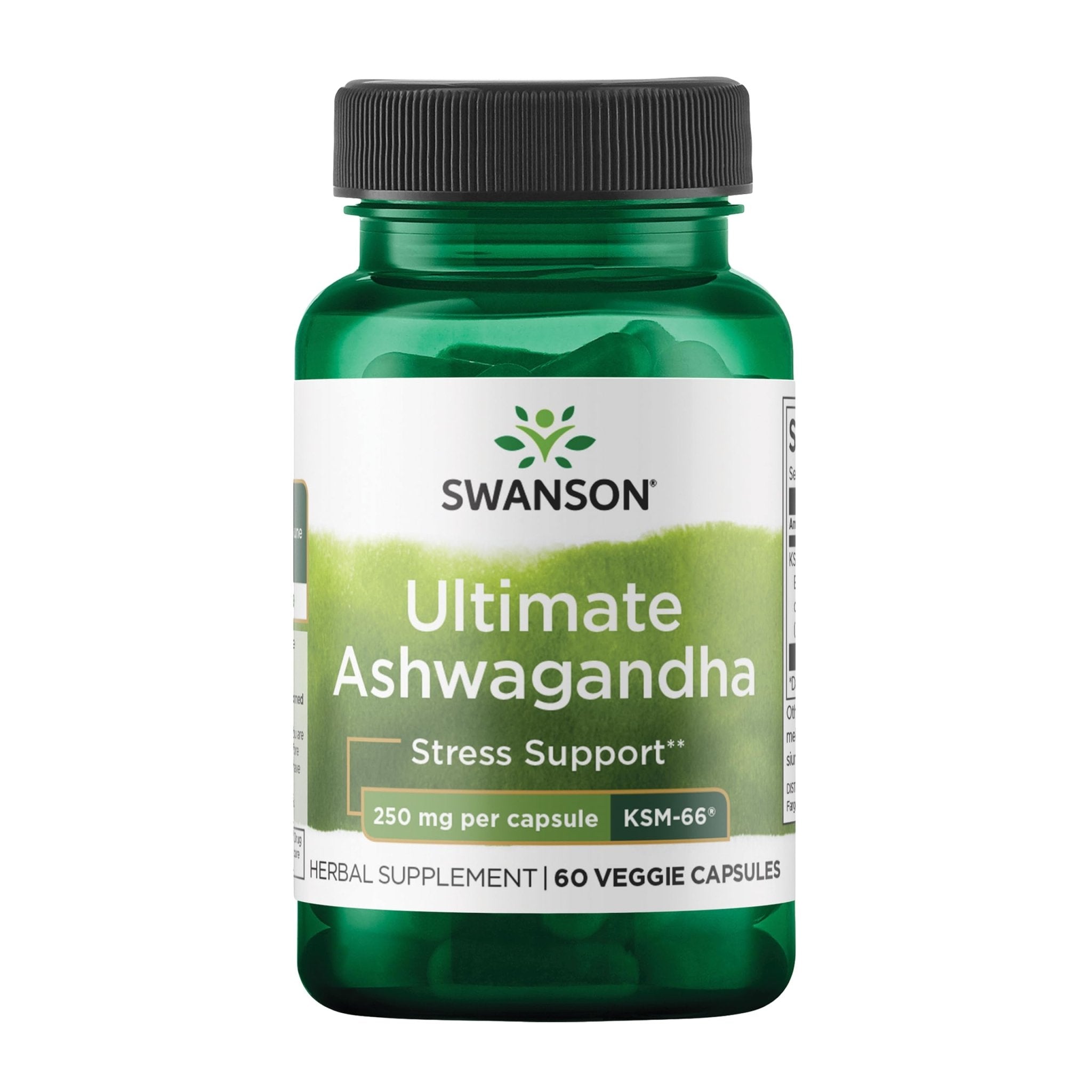 Swanson Ultimate Ashwagandha KSM-66 - Herbal Supplement Supporting Healthy Stress Levels & Relaxation - Natural Formula to Promote a Calm & Relaxed Mindset - (60 Veggie Capsules, 250mg Each) - OzHealthStandard