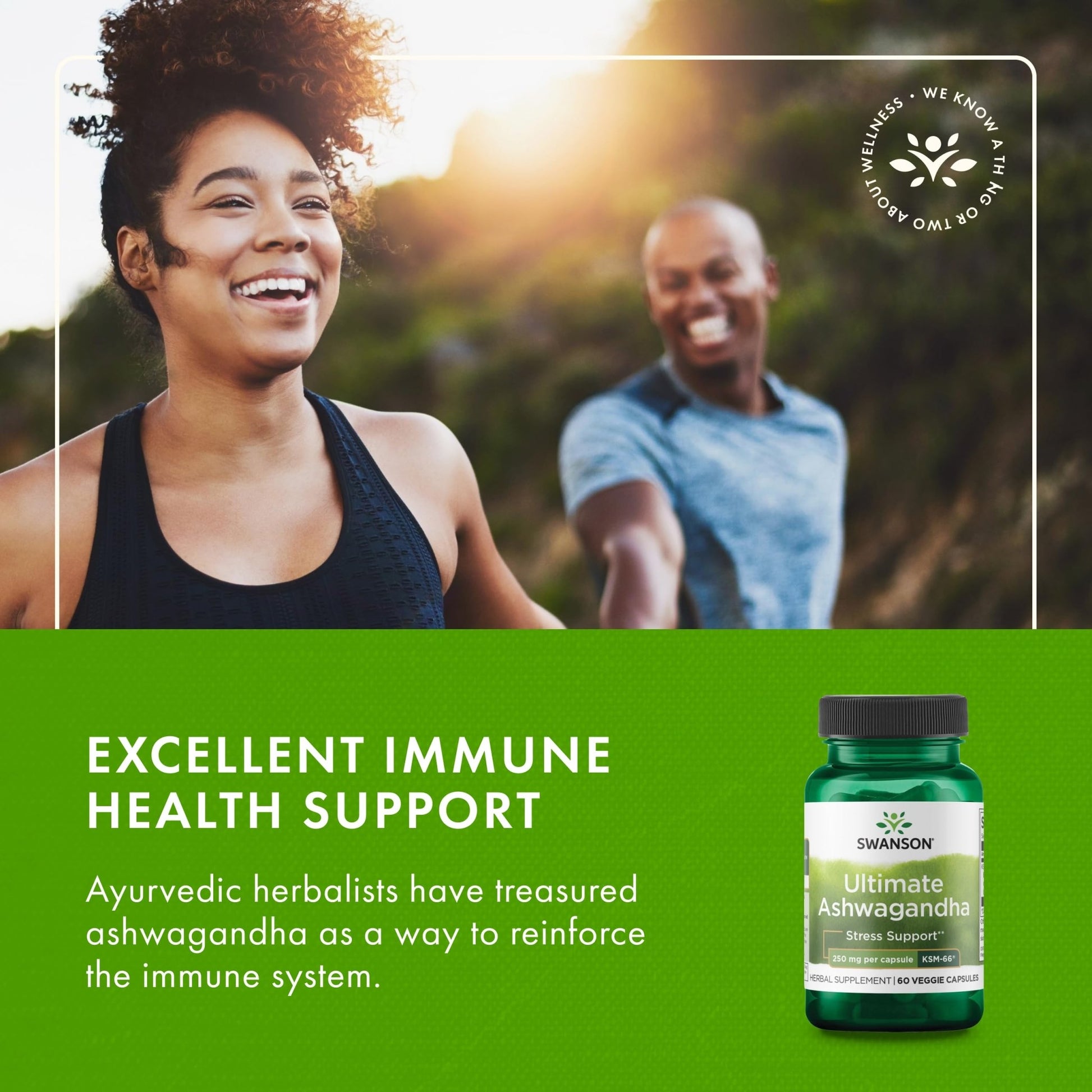 Swanson Ultimate Ashwagandha KSM-66 - Herbal Supplement Supporting Healthy Stress Levels & Relaxation - Natural Formula to Promote a Calm & Relaxed Mindset - (60 Veggie Capsules, 250mg Each) - OzHealthStandard