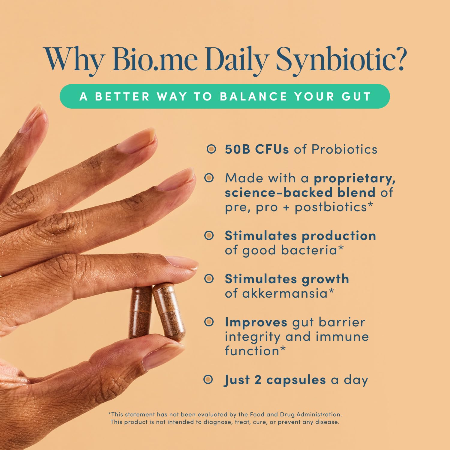 Synbiotic 3-in-1 Prebiotics, Probiotics & Postbiotics for Digestive Health, Gut Health, Immune Support & Bloating Relief for Men & Women - 50 Billion CFU Per Serving - Vegan, 60 Capsules (30 Servings) - OzHealthStandard