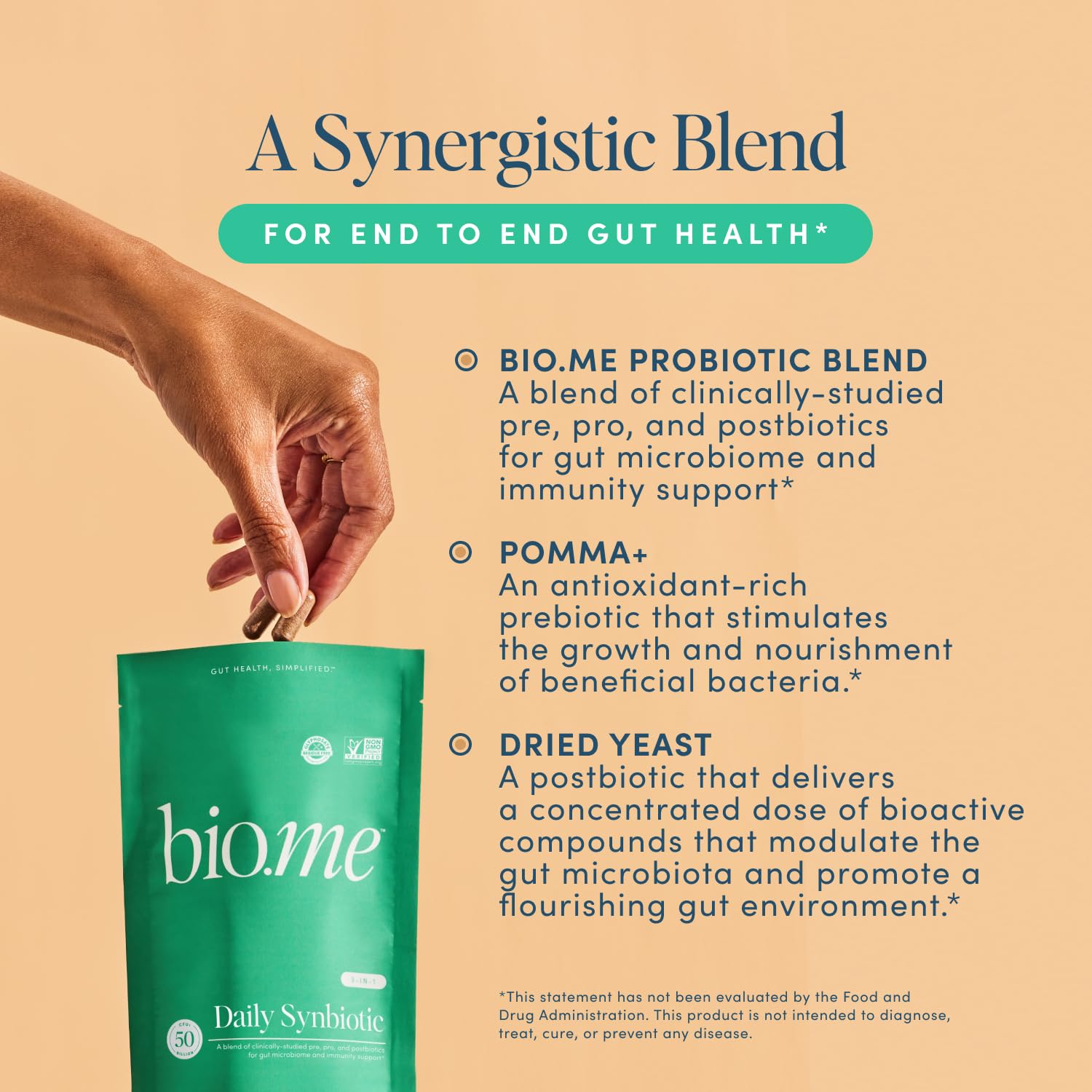 Synbiotic 3-in-1 Prebiotics, Probiotics & Postbiotics for Digestive Health, Gut Health, Immune Support & Bloating Relief for Men & Women - 50 Billion CFU Per Serving - Vegan, 60 Capsules (30 Servings) - OzHealthStandard