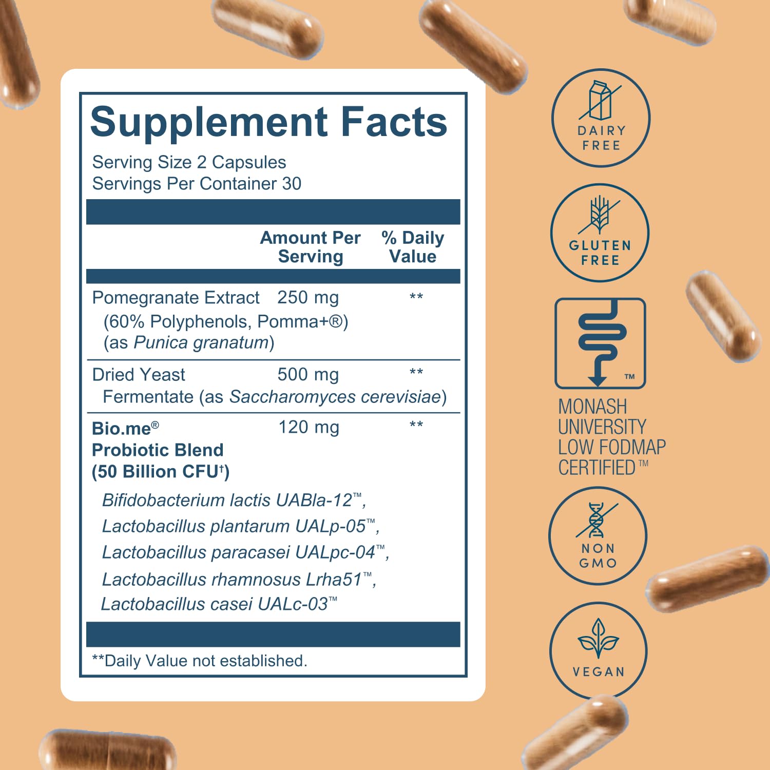 Synbiotic 3-in-1 Prebiotics, Probiotics & Postbiotics for Digestive Health, Gut Health, Immune Support & Bloating Relief for Men & Women - 50 Billion CFU Per Serving - Vegan, 60 Capsules (30 Servings) - OzHealthStandard