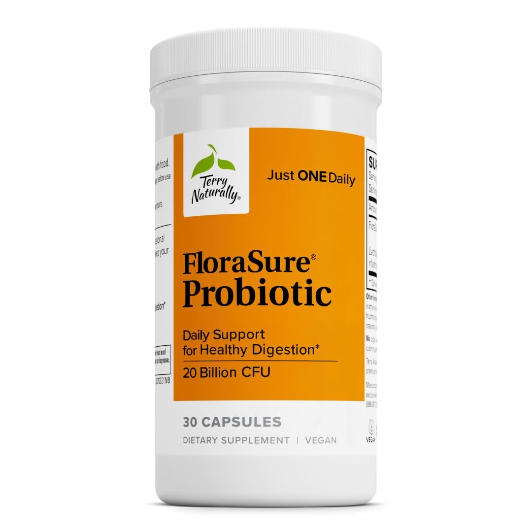 Terry Naturally FloraSure Probiotic - Digestion Supplement to Aid Against Occasional Bloating & Support Gas Relief - Gut Health Support Supplement with Bifidobacterium Bifidum - 30 Capsules - OzHealthStandard