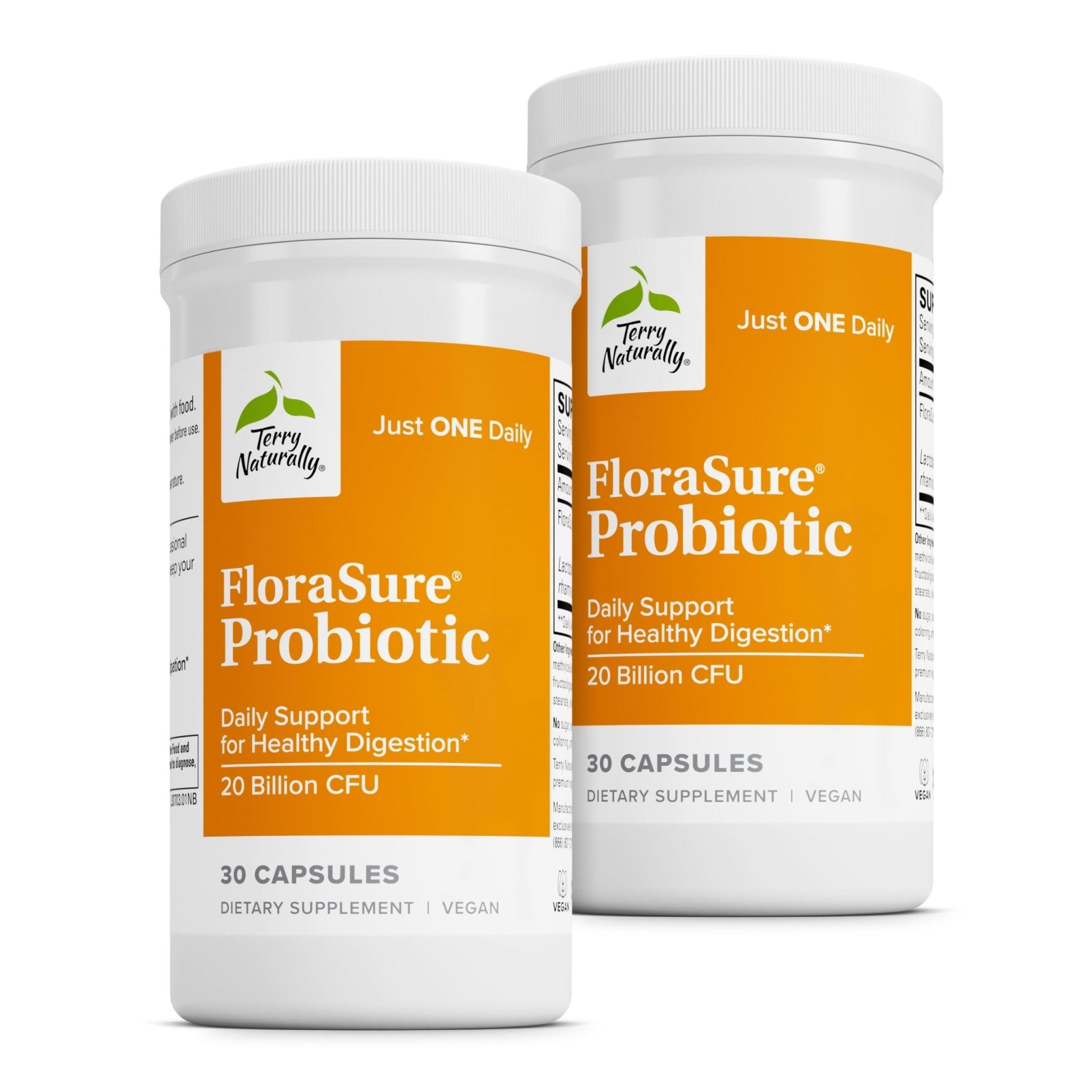 Terry Naturally FloraSure Probiotic - Digestion Supplement to Aid Against Occasional Bloating & Support Gas Relief - Gut Health Support with Bifidobacterium Bifidum - 30 Capsules (Pack of 2) - OzHealthStandard