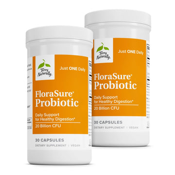 Terry Naturally FloraSure Probiotic - Digestion Supplement to Aid Against Occasional Bloating & Support Gas Relief - Gut Health Support with Bifidobacterium Bifidum - 30 Capsules (Pack of 2) - OzHealthStandard