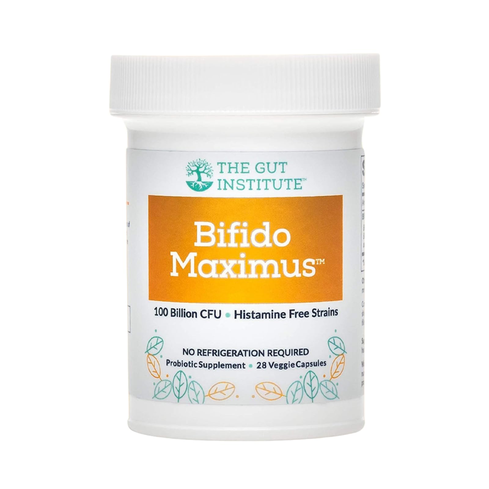 The Gut Institute Bifido Maximus Ultra High Potency Probiotics for Women and Men - Bifidobacterium longum 100 Billion CFUs - 28 ct - 7 Strains - No Histamines - No Refrigeration Needed - Made in USA - OzHealthStandard