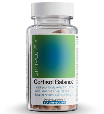 The Simple Fix Cortisol Balance Supplement – Supports Stress, Focus & Daily Energy – with Ashwagandha, Rhodiola Rosea, L-Theanine, Magnesium, Zinc & B6 – Adaptogen Formula – Vegan Capsules - OzHealthStandard