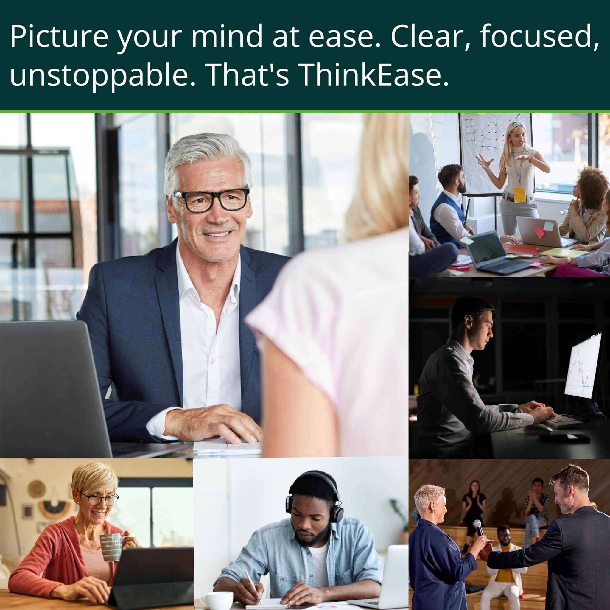 ThinkEase Brain Supplement (120 Capsules) | Memory, Mental Clarity, Focus, Cognitive Performance | Nootropic Supplement with L-Theanine, Acetyl L-Carnitine, Phosphatidylserine, Lion's Mane & More - OzHealthStandard