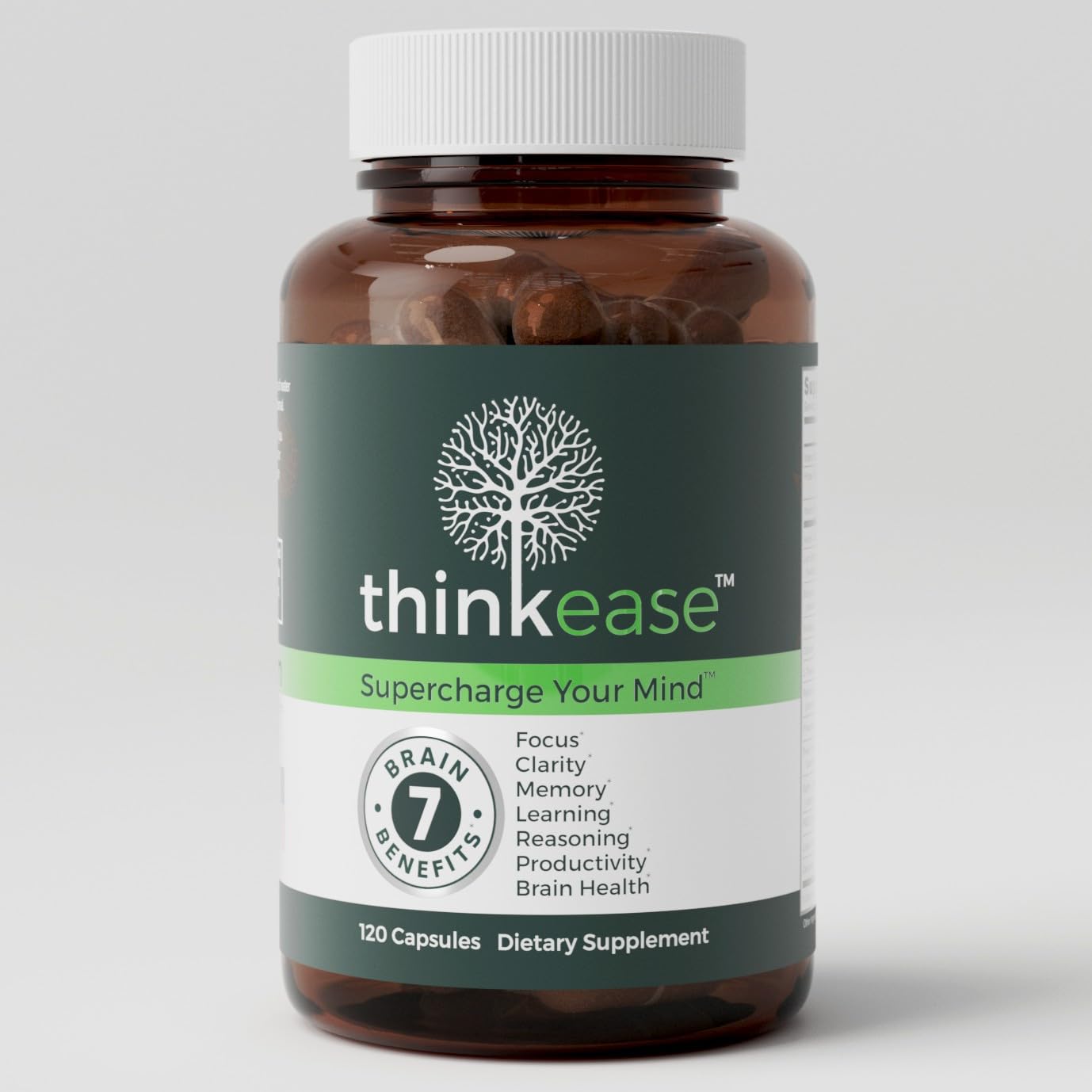 ThinkEase Brain Supplement (120 Capsules) | Memory, Mental Clarity, Focus, Cognitive Performance | Nootropic Supplement with L-Theanine, Acetyl L-Carnitine, Phosphatidylserine, Lion's Mane & More - OzHealthStandard