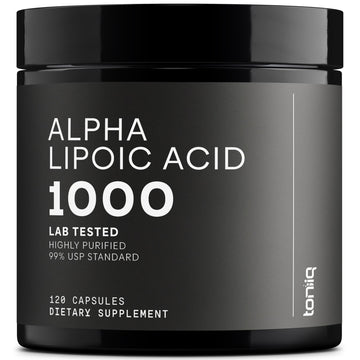 Toniiq 1000mg Ultra High Strength Alpha Lipoic Acid Capsules - Highly Purified 99%+ USP Standard - 120 Capsules ALA Supplement - OzHealthStandard