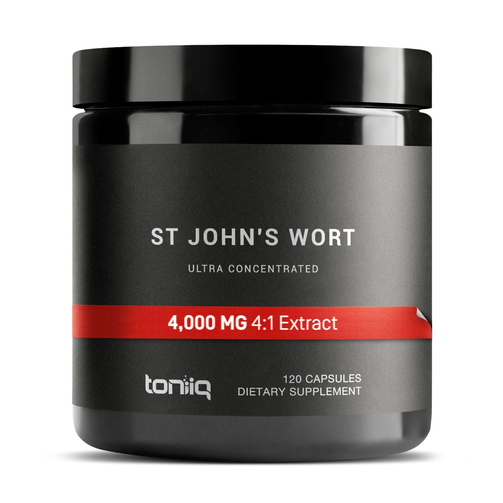 Toniiq 1,000mg Ultra High Strength St. John's Wort Capsules (Non-GMO) - 4X Concentrated Extract - 0.3% Hypericin - Highly Purified and Bioavailable - 120 Capsules - OzHealthStandard