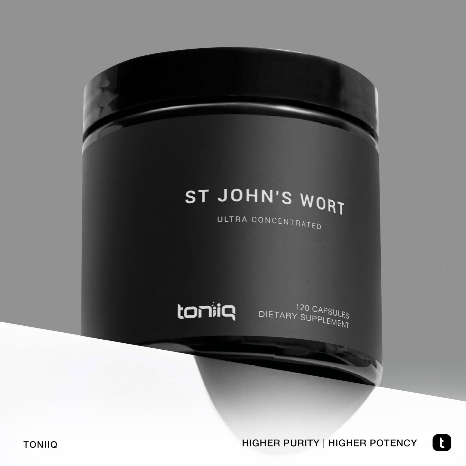 Toniiq 1,000mg Ultra High Strength St. John's Wort Capsules (Non-GMO) - 4X Concentrated Extract - 0.3% Hypericin - Highly Purified and Bioavailable - 120 Capsules - OzHealthStandard