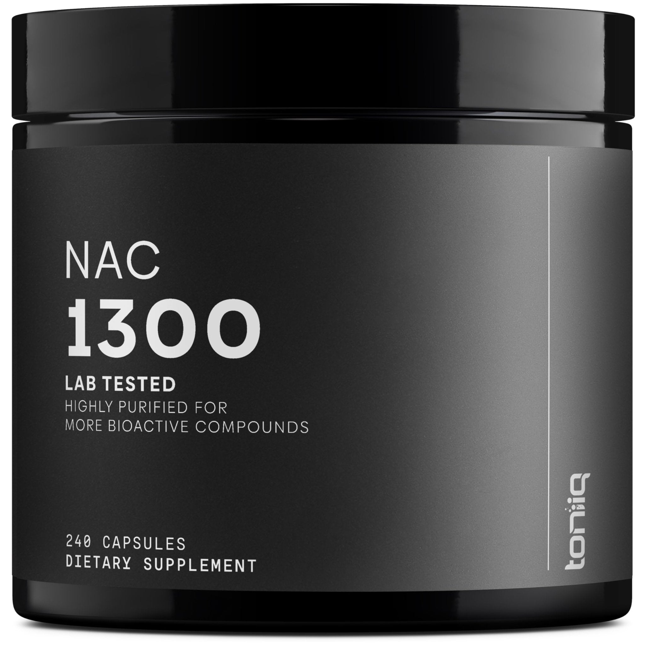 Toniiq 1300mg NAC - 4 Month Supply - Min. 98%+ Tested Purity - Ultra High Strength Bioavailable NAC Cysteine Supplement - 240 Vegetarian N Acetyl Cysteine Capsules -Lab Tested TQ - OzHealthStandard