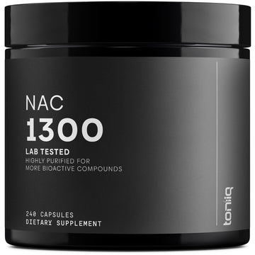 Toniiq 1300mg NAC - 4 Month Supply - Min. 98%+ Tested Purity - Ultra High Strength Bioavailable NAC Cysteine Supplement - 240 Vegetarian N Acetyl Cysteine Capsules -Lab Tested TQ - OzHealthStandard
