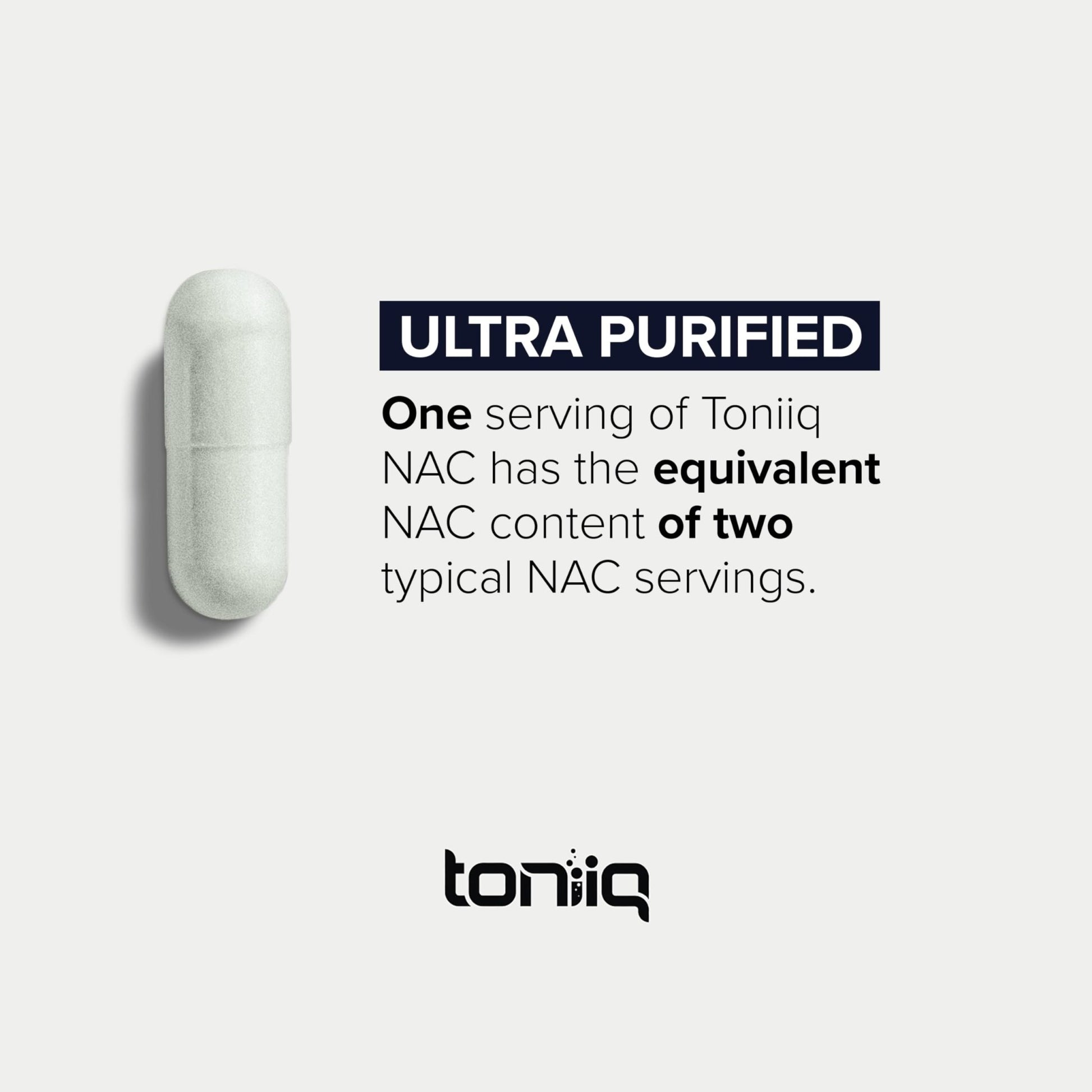 Toniiq 1300mg NAC - 4 Month Supply - Min. 98%+ Tested Purity - Ultra High Strength Bioavailable NAC Cysteine Supplement - 240 Vegetarian N Acetyl Cysteine Capsules -Lab Tested TQ - OzHealthStandard