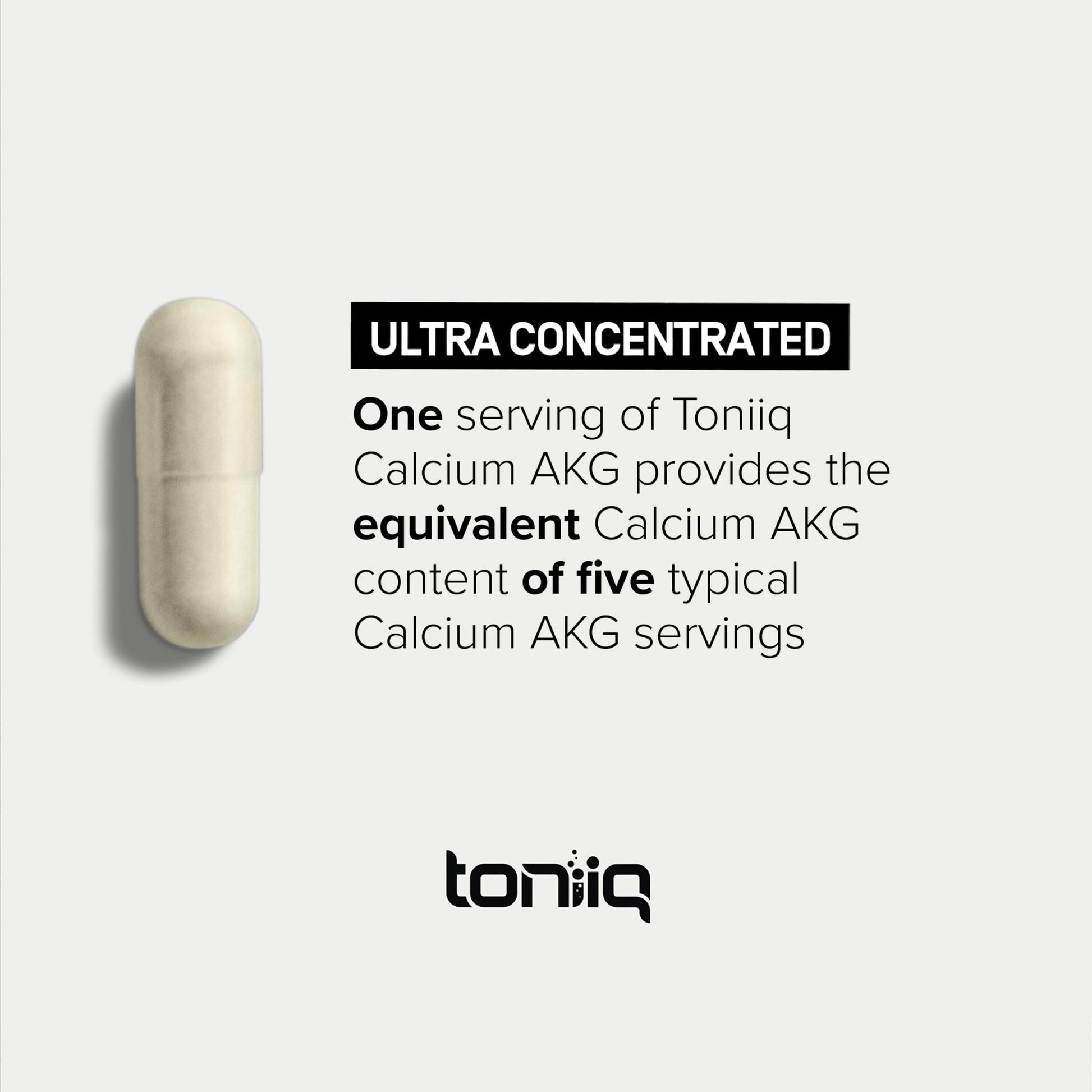 Toniiq 1500mg Ultra High Purity Ca AKG Supplement - 99%+ Highly Purified and Bioavailable Calcium Alpha-Ketoglutarate - Calcium AKG Longevity Supplement - 120 Ca-AKG Vegetarian Capsules - OzHealthStandard