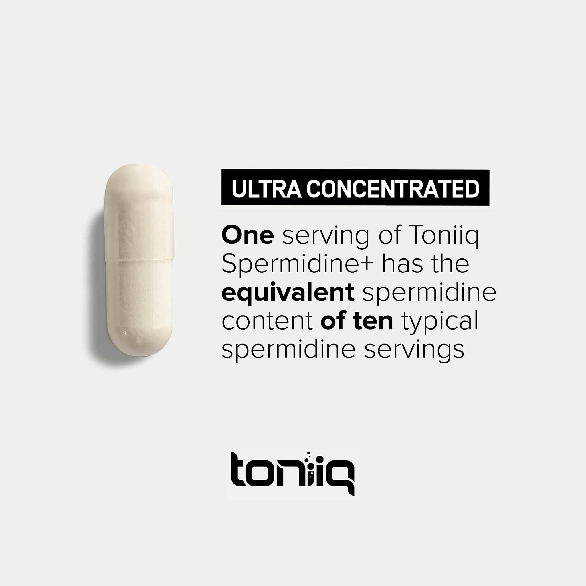 Toniiq 22mg Ultra Concentrated Spermidine Supplement -Spermidine Supplements for Men and Women - Rice Germ Extract and Trihydrochloride Complex Blend - 60 Vegetarian Capsules - 30 Servings - OzHealthStandard