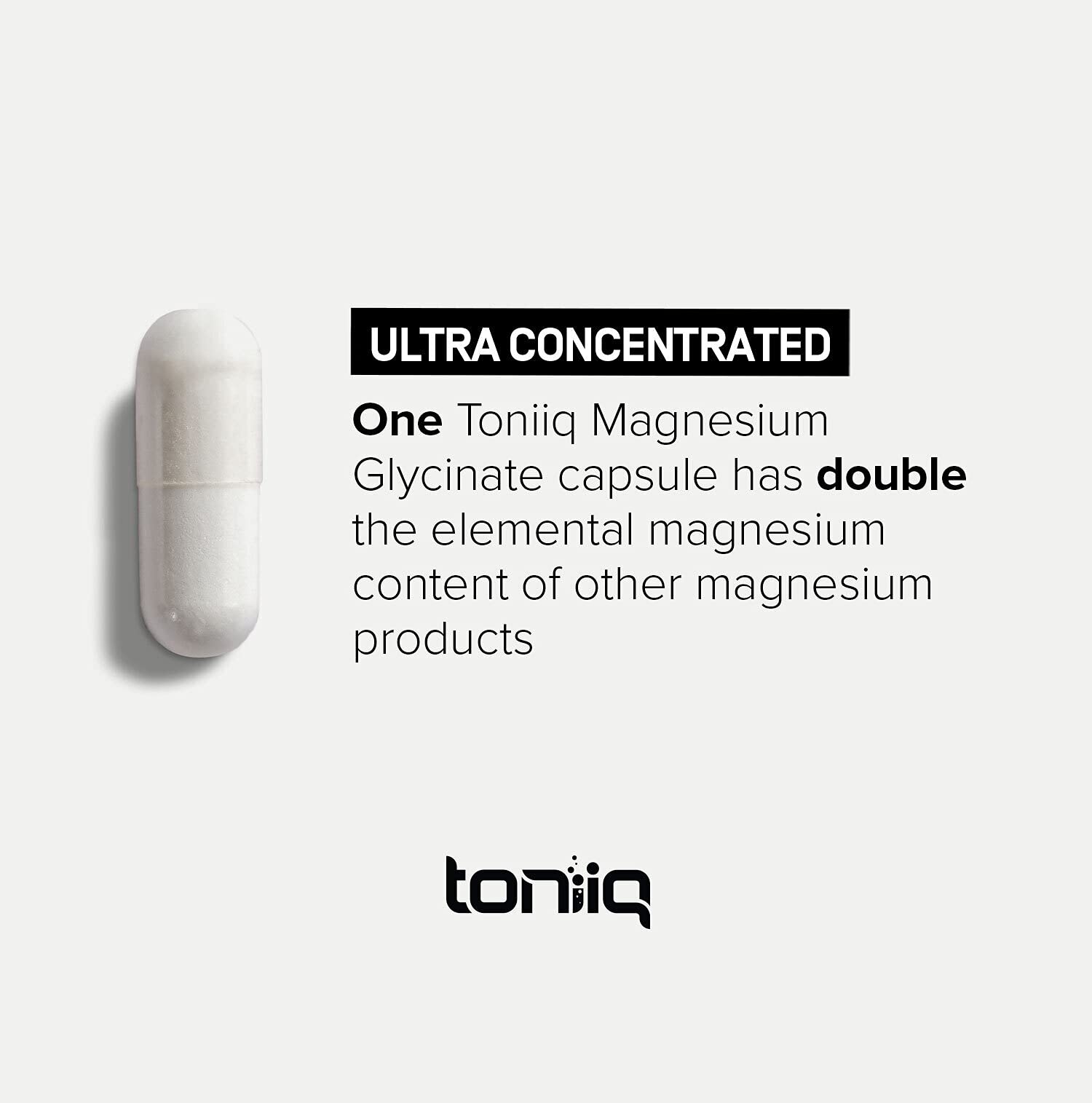 Toniiq 3,000mg Ultra High Strength Magnesium Glycinate - 20% Purified to Contain 600mg of Elemental Magnesium - Chelated and Bioavailable Magnesium - OzHealthStandard