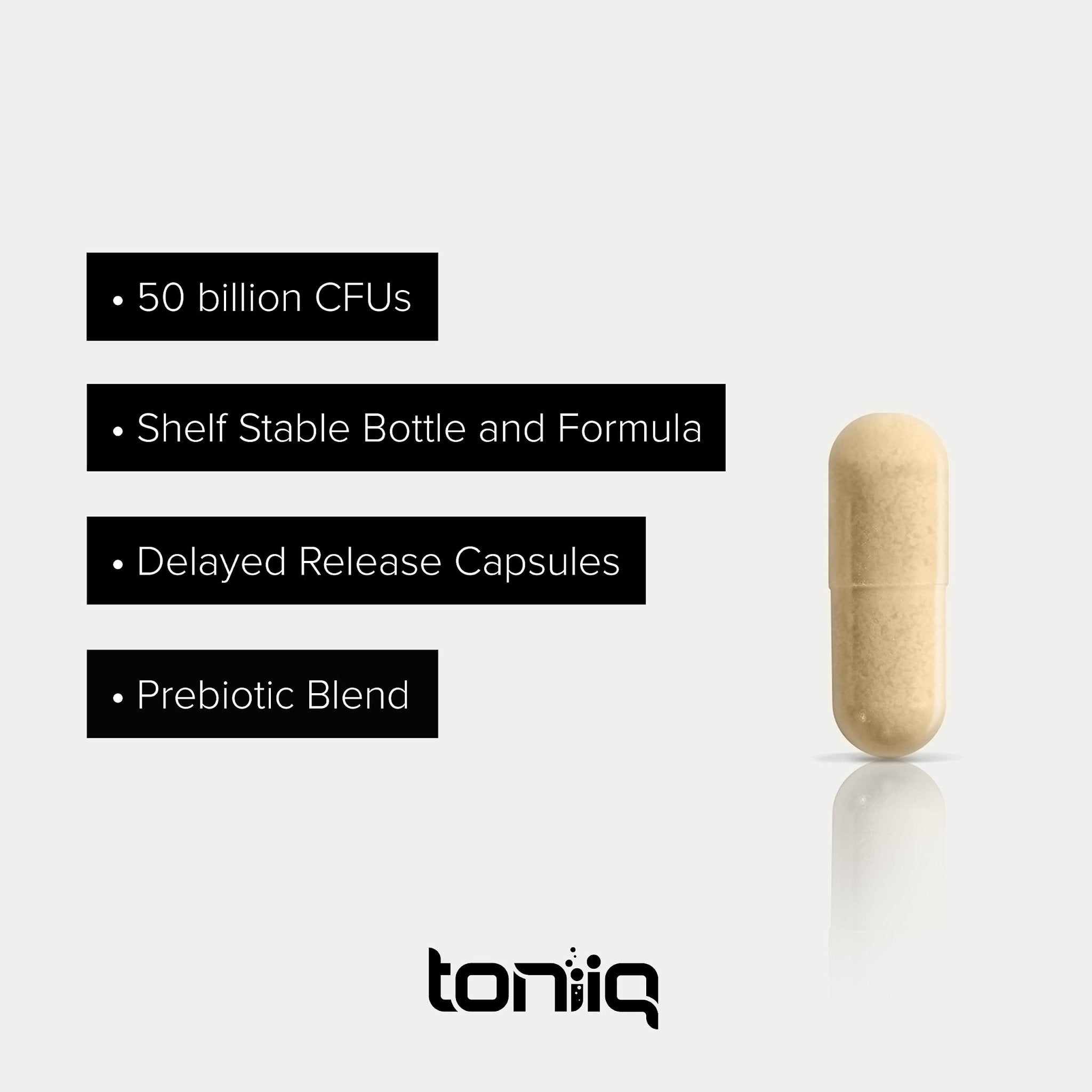 Toniiq 50 Billion CFU Lactobacillus Reuteri Probiotic 50mg per Serving - L Reuteri Probiotics - Highest CFU Count Lactobacillus Reuteri Probiotic - 60 Vegetarian Capsules - 60 Servings - OzHealthStandard