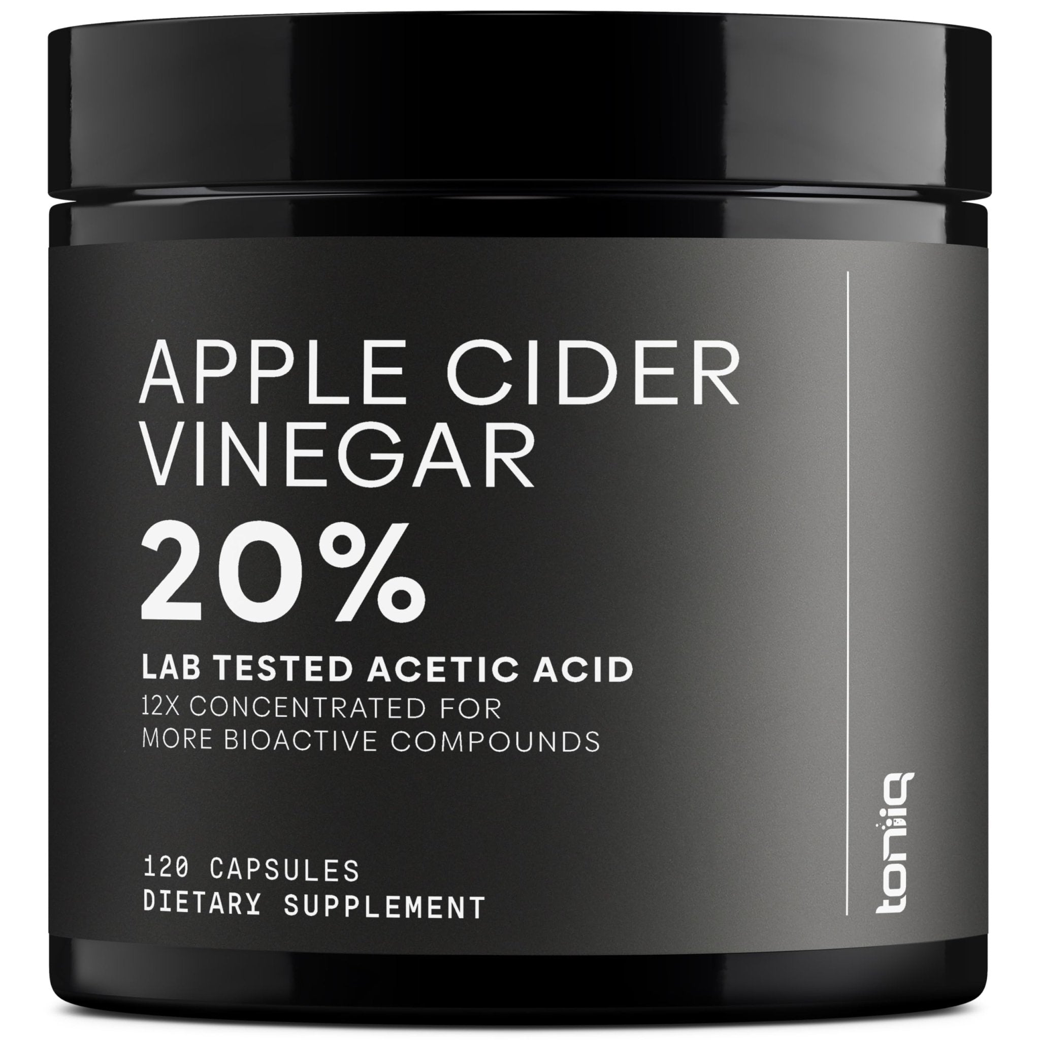 Toniiq Apple Cider Vinegar Capsules - Ultra High Potency 2,010mg Formula with 20% Acetic Acid & Cayenne Pepper - Made with The Mother - Third-Party Lab Tested - 120 Capsules - OzHealthStandard