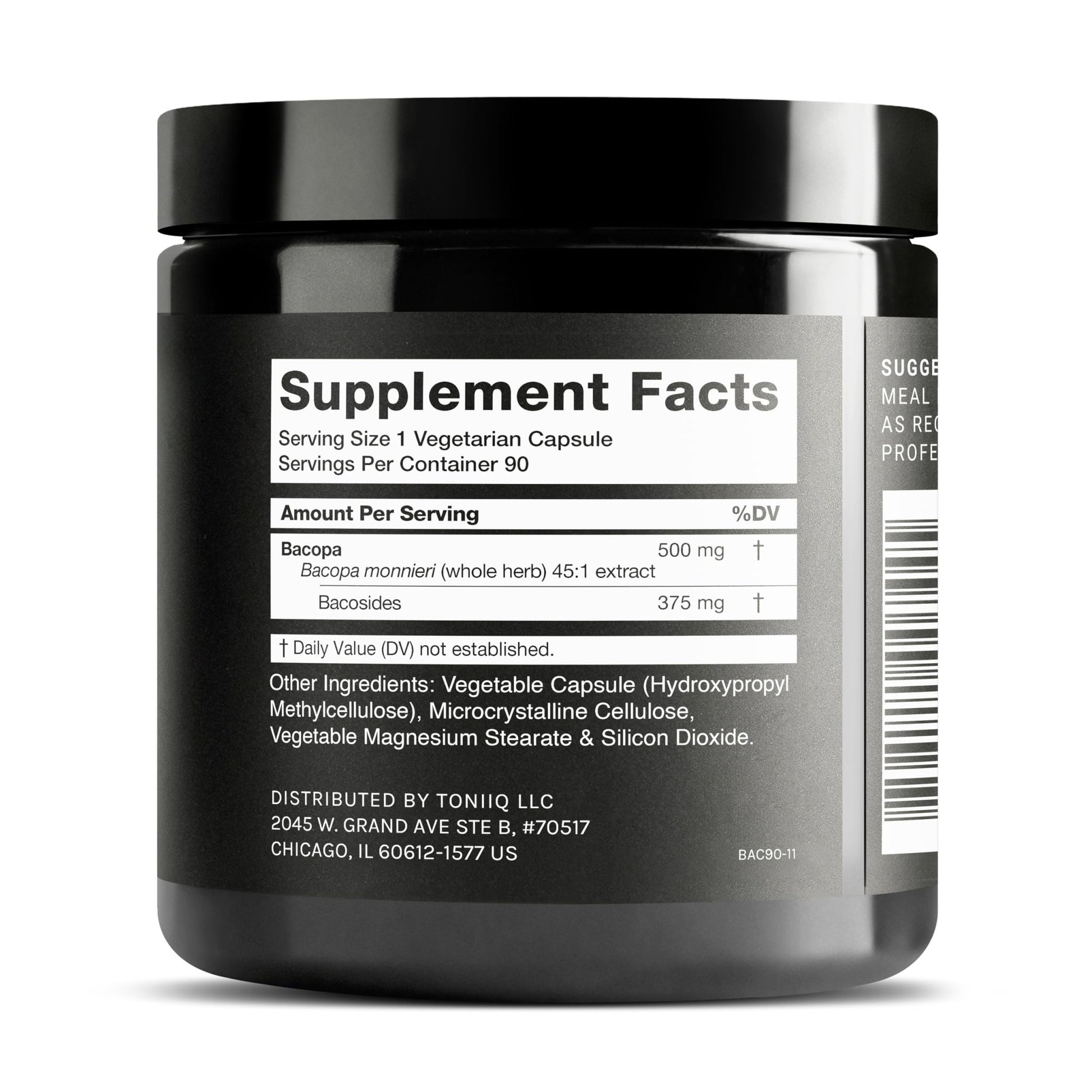Toniiq Bacopa - Ultra High Potency 45:1 Extract with 75% Bacosides - Highly Concentrated - Third-Party Lab Tested - 90 Capsules - OzHealthStandard