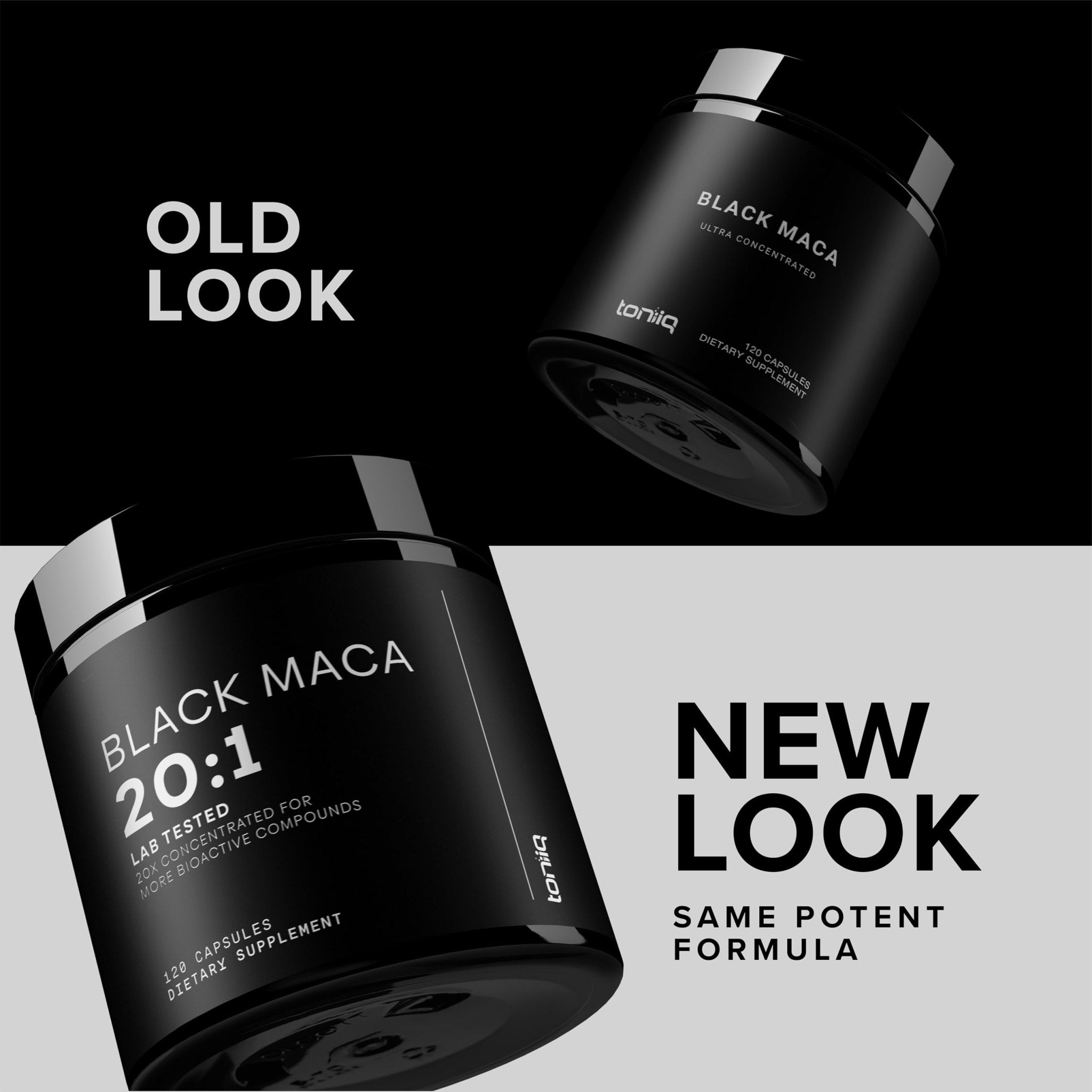 Toniiq Black Maca Root - Ultra High Potency 20:1 Extract - Single Origin, Wildcrafted & Highly Concentrated - Third-Party Lab Tested - 120 Capsules - OzHealthStandard
